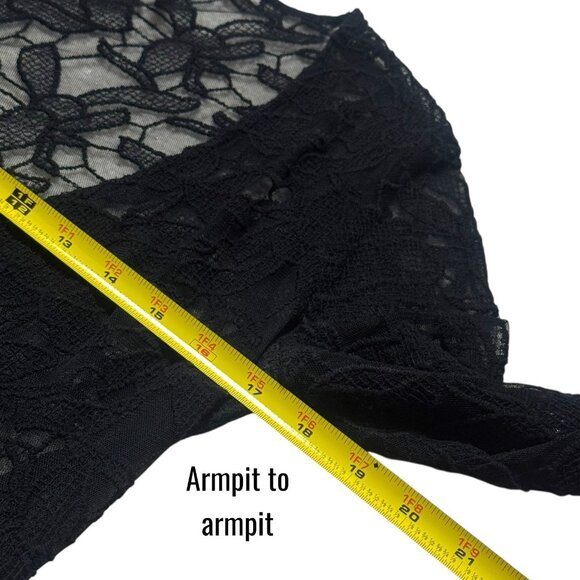 Free People Black Floral Embroidered Bell Sleeve Tunic Whimsigoth Ethereal XS - Picture 10 of 11